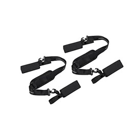 Ski Shoulder Straps and Pole Boot Carrier Black Adjustable Holder Belt - 2 Pack, Storage Bag Included