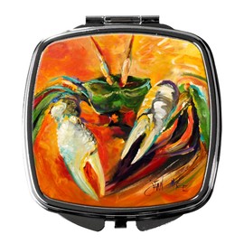 Caroline's Treasures JMK1251SCM Small Orange Crab Compact Mirror Decorative Travel Makeup Mirror for Women Girls Gifts Pocket Makeup Mirror Folding Handheld