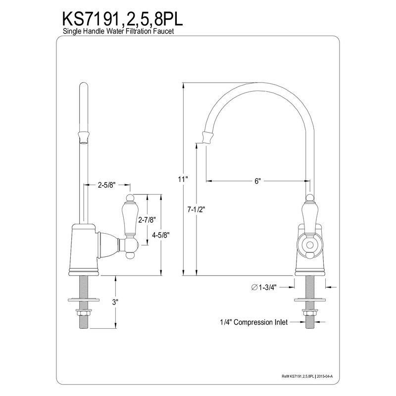 Kingston Brass Gourmetier KS7192PL Victorian Single Handle Water Filtration Faucet,