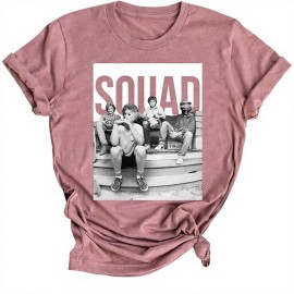 Stay Golden Women's Cotton Blend Funny Cute Golden Girls Casual Short Sleeve Letter Print SQUAD Text Vintage Graphic TeeColor: Green, Size: S