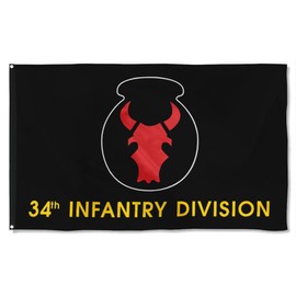 Fyon 34th Infantry Division flag banner with 2 Grommets (3x5Feet)