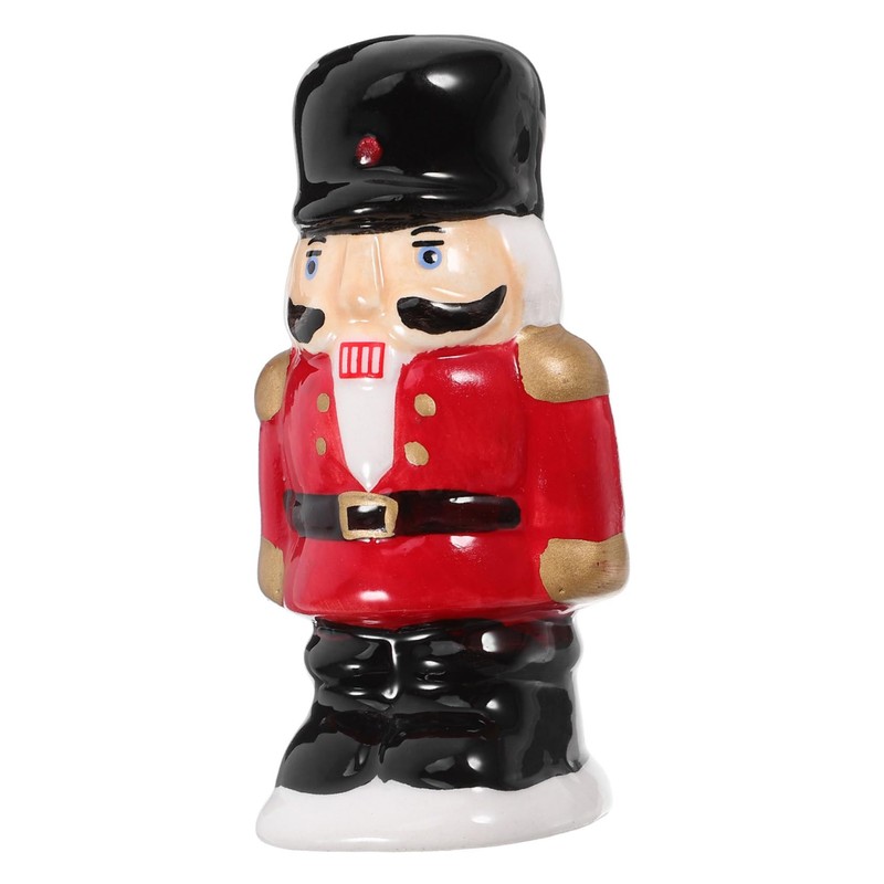 SHOWERORO 2pcs Kosher Salt Pepper Shaker Ceramic Nutcracker Design Seasoning