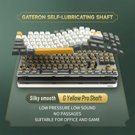 MIIIW 87-Key Hot-swappable Retro Mechanical Keyboard, True RGB Backlit, Tri-Mode Wired/ 2.4g Wireless/Bluetooth Connection, PBT Dye-Sub Keycaps, 4000mAh Battery-Gateron G-Pro Yellow Switch