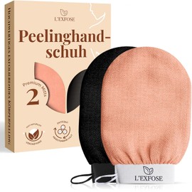 L'Exfose 2 x Exfoliating Glove for Body Kessa Horsehair Exfoliating Glove for Body and Face made of natural viscose removes dead skin cells
