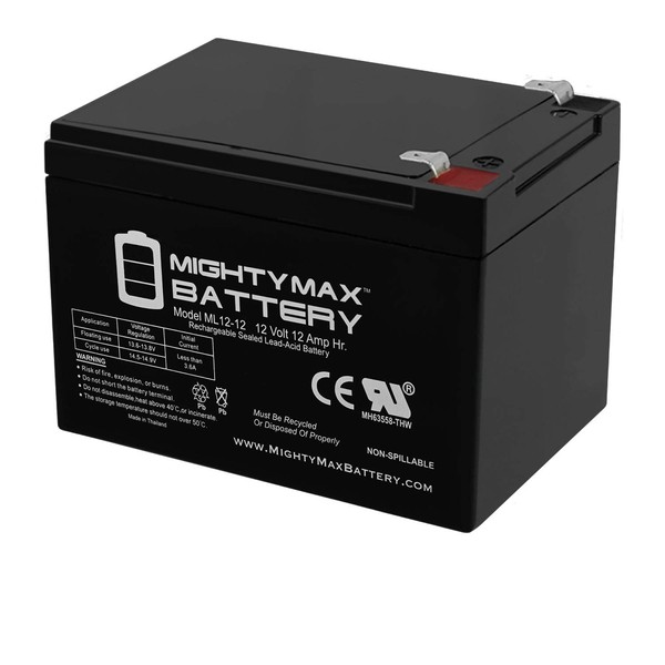 Mighty Max Battery 12V 12Ah F2 UPS Battery Replaces Genesis NP12-12T, NP 12-12T Brand Product