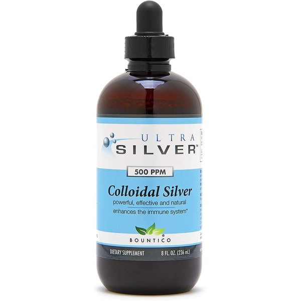 Ultra Silver® Colloidal Silver | 500 PPM, 8 Oz (236mL) | Mineral Supplement | True Colloidal Silver - With Dropper