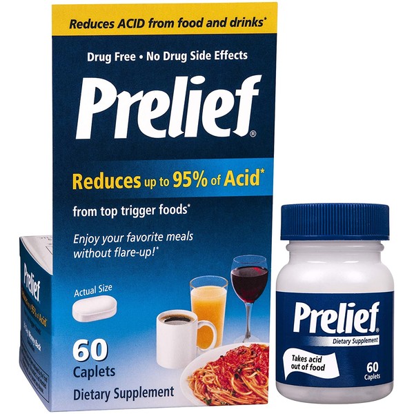 Prelief Acid Reducer Caplets Dietary Supplement, 60 Count