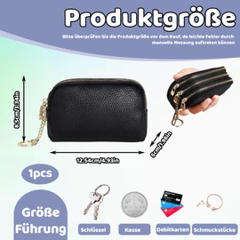 KRYMXAR Key Fob Bag, Leather Key Case for Car, Practical Key Pocket, Black