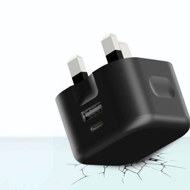 Phone Charger For Motorola Moto G73 G23 G72 E40 E30 E20 E32 G10 G22 G30 G31 G41 G50 G60s (20W Fast Charger) Dual Ports USB-C + USB-A QC + PD USB + Type C UK Mains Wall Plug Charger For Motorola Phones