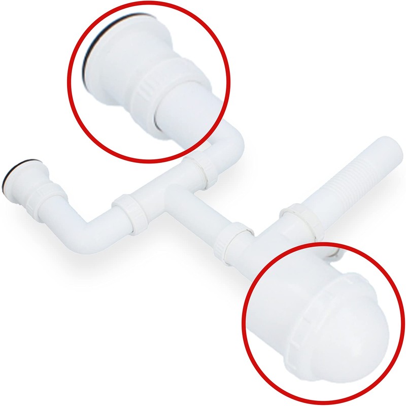 Double Siphon Diameter 50 mm for Double Sinks with Drain