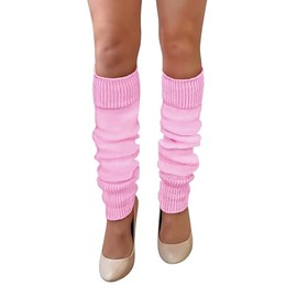 NuJake Leg Warmers In Assorted Colours 1980s Luxurious Girls Cosplay Legwarmer (Baby Pink)
