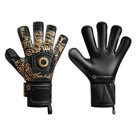 Elite Sport Azteca Pro Goalkeeper Soccer Gloves 24/25 (Black/Gold, 7)