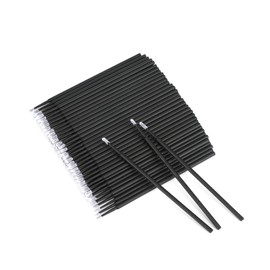G2PLUS Micro Swabs, 100pcs Cotton Swabs for Makeup, Black Microswabs for Eyelash Extensions, Disposable Applicators Brush for Nails, Eyeliner and Lash Tech Supplies