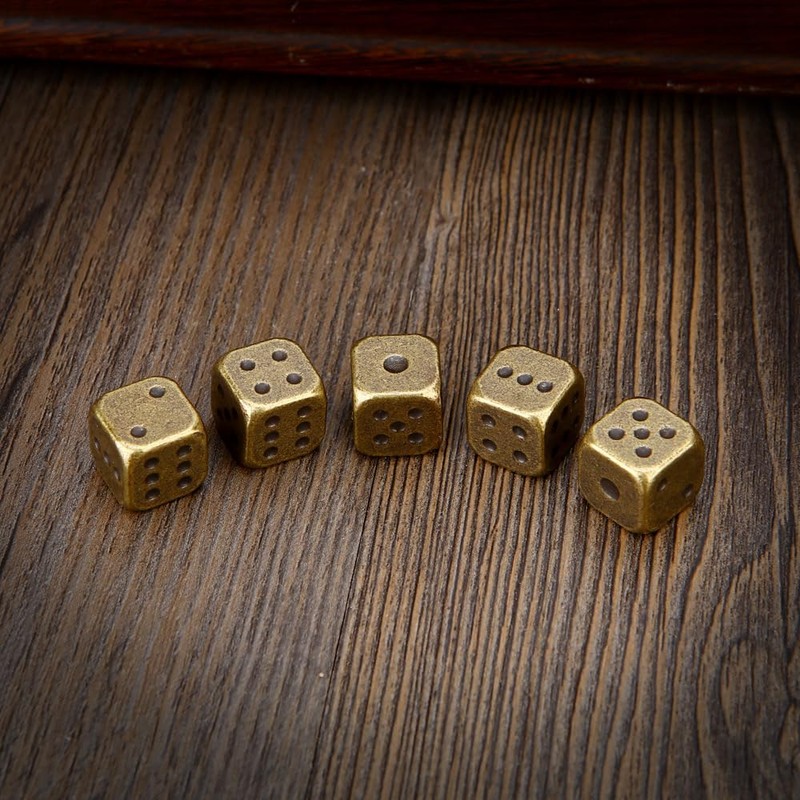 OEAYA 5 Pieces 6-Sided Dice 13MM Solid Metal Game Dice