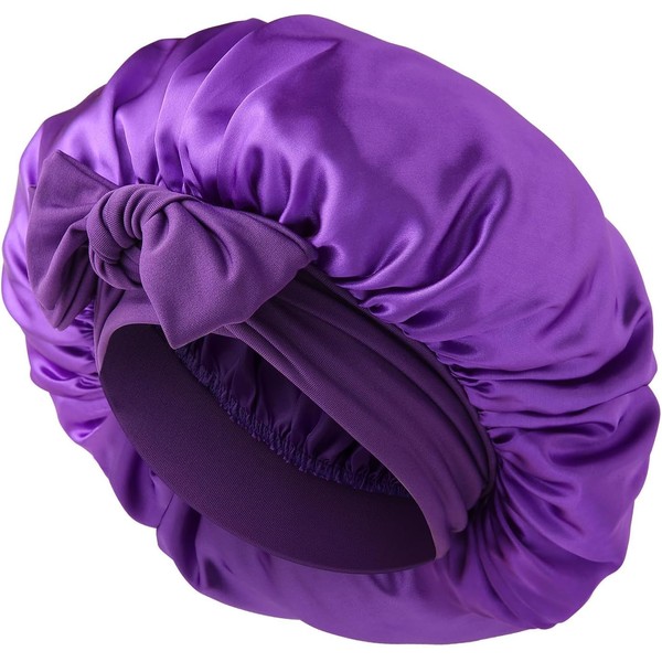 Luokeily Silk Sleep Bonnets for Women, 1PC Adjustable Satin Night