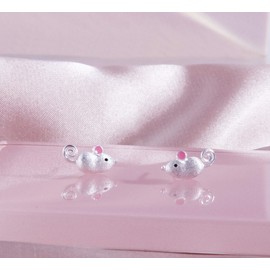 Helen de Lete The Rat Year Lucky Mouse S925 Sterling Silver Stud Earrings for Women