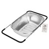 ZDRongZhen Kitchen Accessories Over the Sink Colander Strainer Basket，Stainless Steel