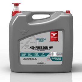 TRIAX Kompressor MV 100 / SAE 30 - Full Synthetic, Multi-Vis Air Compressor Oil - Commercial Grade - for Rotary, Vane, Screw, and Reciprocal - High Temp, 20,000 Hour Life, Non-Detergent (5 Gal Pail)