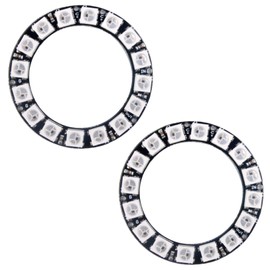 WS2812 RGB LED Ring 12 x 5050 WS2812B 12 Bits with Integrated Drivers for Arduino Raspberry Pi Mirco:bit ESP32 (Pack of 2)