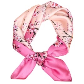 FAIRYGATE Womens Scarf Silk Scarves Women Large Square Pattern Head Neckerchief Handbag Wraps Hair Ladies Scarfs Sleeping Headscarf Headdress Shawl A2107