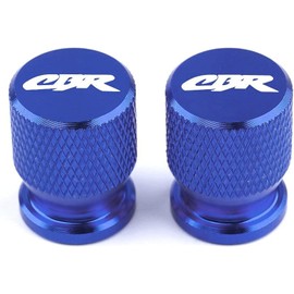 XUYUZDQ Set of 2 Valve Caps, CNC Aluminium Valve Cover Motorcycle Tyre for CBR150 CBR250 CBR100f CBR400rr CBR500R CBR600rr CBR650R CBR900rr CBR1000rr CBR1100xx F4i Forza ADV RR 2003 2021 (Blue)