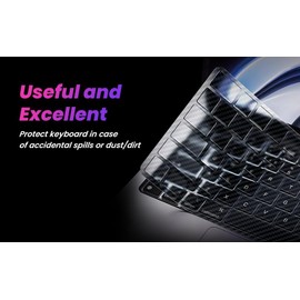 HRH Carbon Fiber TPU Keyboard Cover for MacBook 2025-2021 Pro 14" 16" M4 M3 M2 M1 Pro Max Chip,MacBook Air 15" 13.6" M4 M3 M2 Chip A3240 A3241 Keyboard Protective Skin-Grey