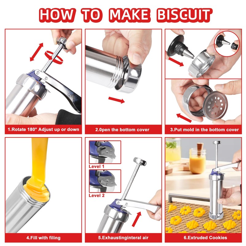Spritz Cookie Press Kit - 20 Stainless Steel Discs &