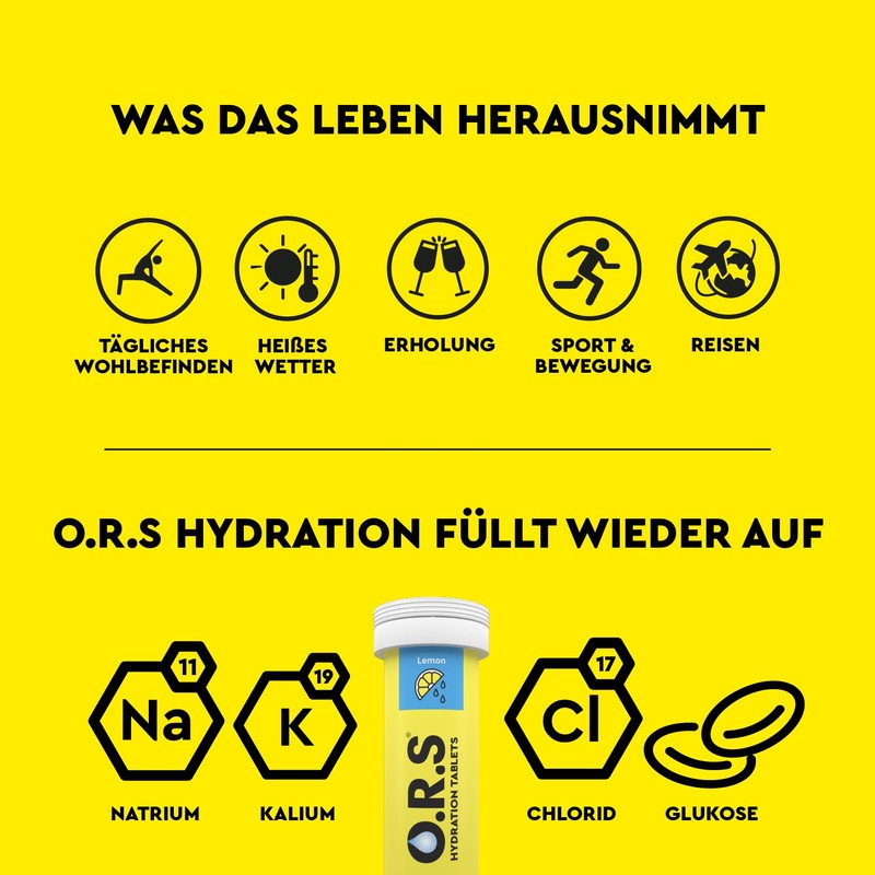 O.R.S Hydration Tablets with Electrolytes, Vegan, Gluten and Lactose Free