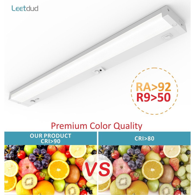 Leetdud LED Under Cabinet Lighting Motion Sensored Hardwired with Built-in