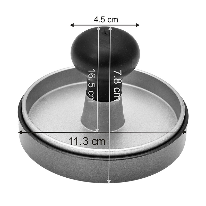 Dehner Hamburger Press, Diameter 11.3 cm, Height 7.8 cm, Aluminium,