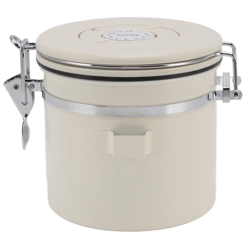 Airtight Coffee Canister 304 Stainless Steel Valve with Scoop for