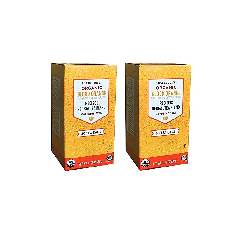 Trader Joes Organic Blood Orange Rooibos Herbal Tea Blend, Flavored