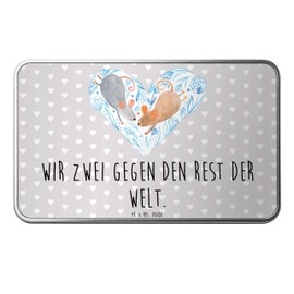 Mr. & Mrs. Panda Metal Box Rectangular Mice Heart – Gift, Engagement, Great Love, Wedding, Love Gift, Lunch Box, Love, Container, Marriage