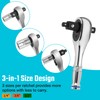 DURATECH Stubby Ratchet Set, 3-IN-1 Ratchet Handle, with 2 Extension
