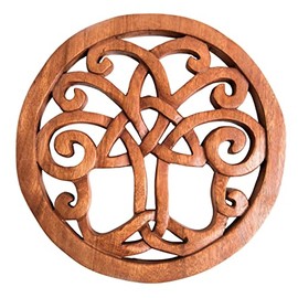 Windalf Wall Decoration Wooden Picture Varuna Diameter 25 cm Celtic Tree of Life Handmade Wood