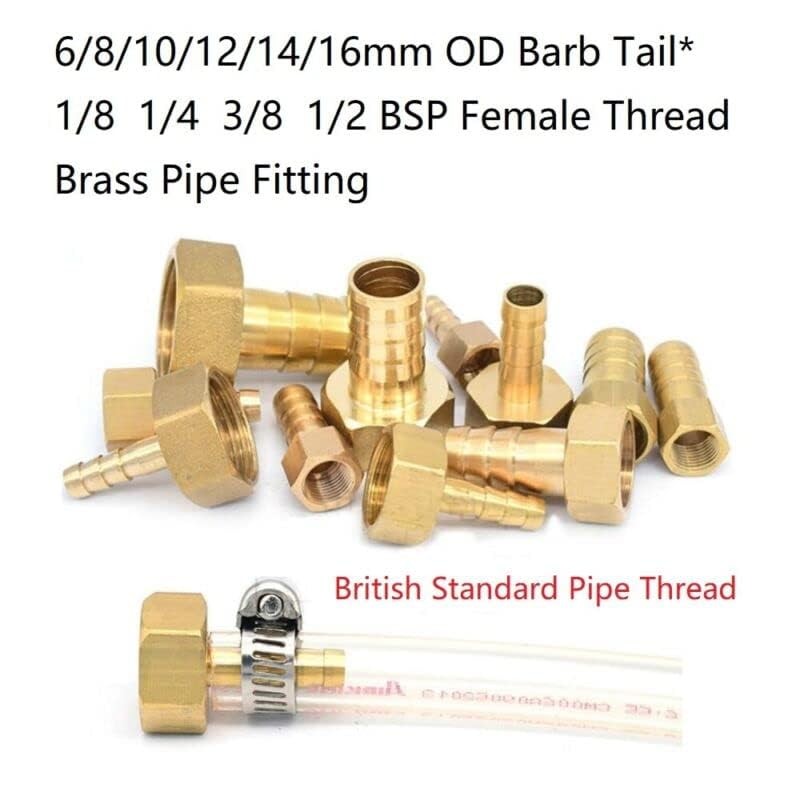 MiJunHD 2X Brass Pipe Fitting 12mm Hose Barb Tail 1/2''