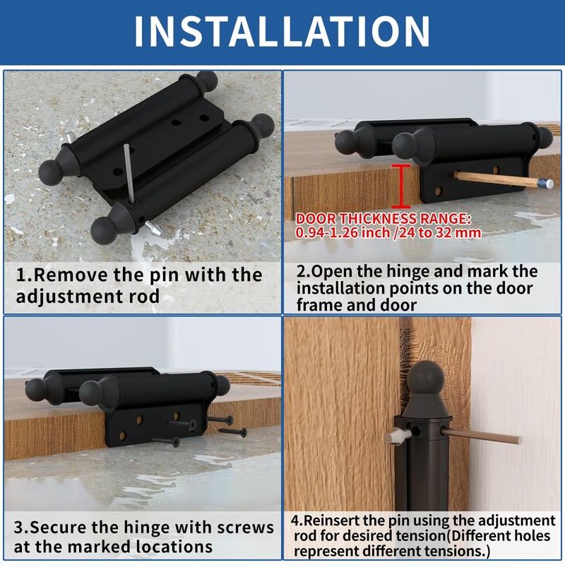 TamBee 4inch Double Action Hinge Saloon Door Hinges Swinging Door