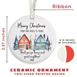Neighbor Gifts - Neighbor Gifts for Christmas, Christmas Neighbor Gifts - Neighbor Ornament, Christmas Ornament for Neighbor, Neighbor Christmas Ornament - Neighbors Gifts - Ceramic Christmas Ornament