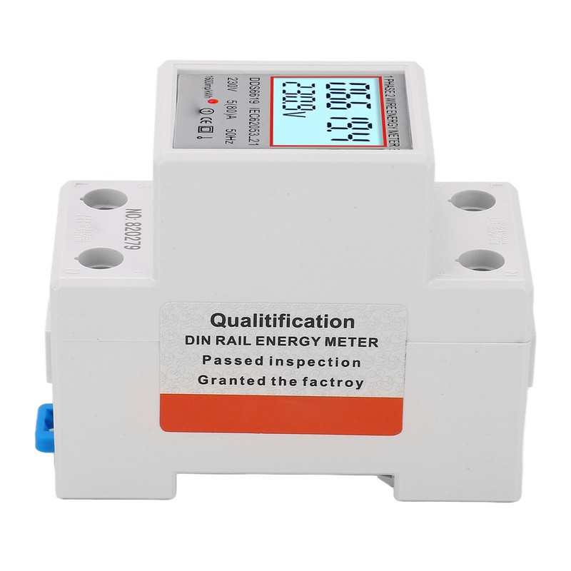 LCD Digital Electricity Meter Single Phase 2 Pin DIN Rail