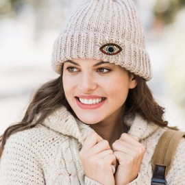 jojofuny Evil Eye Brooch Crystal Evil Eye Brooch Charm Brooch Pin Devils Eye Jewellery Rhinestone Pullover Clips Women's Cardigan Clips Lapel Pins Girls Brooch Pin for Sweater Scarf Coat, Alloy