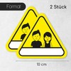 2 reflective children's finder stickers, fire brigade, 10 cm, yellow,
