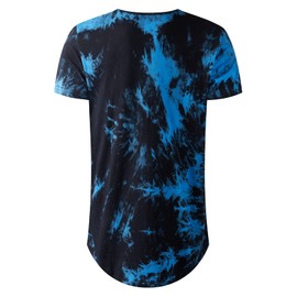 LETAOTAO Camisetas grandes y altas para hombre, teñido anudado, 100% algodón, extra largas, Azul Marino, XX-Large