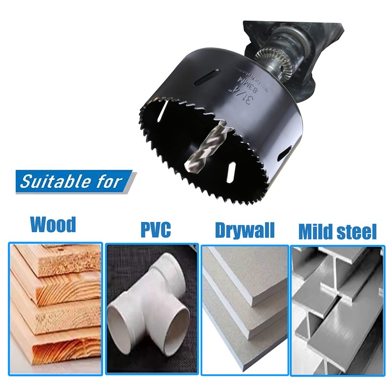 PLG2SUPT 8” HSS Bi Metal Hole Saw Cutter for Wood
