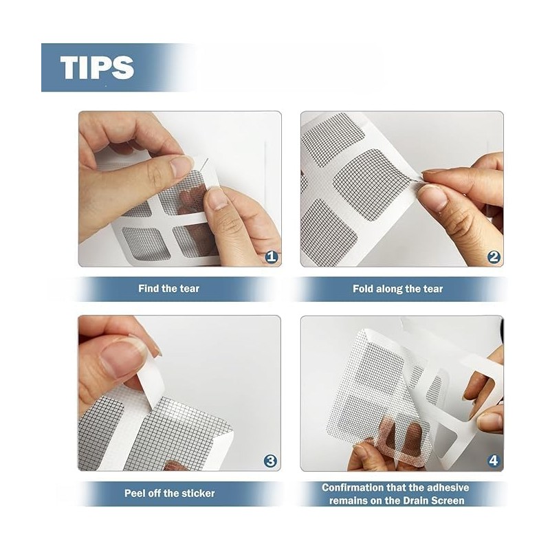 WangCai 20 Pcs Disposable Shower Drain Hair Catcher Mesh Stickers,