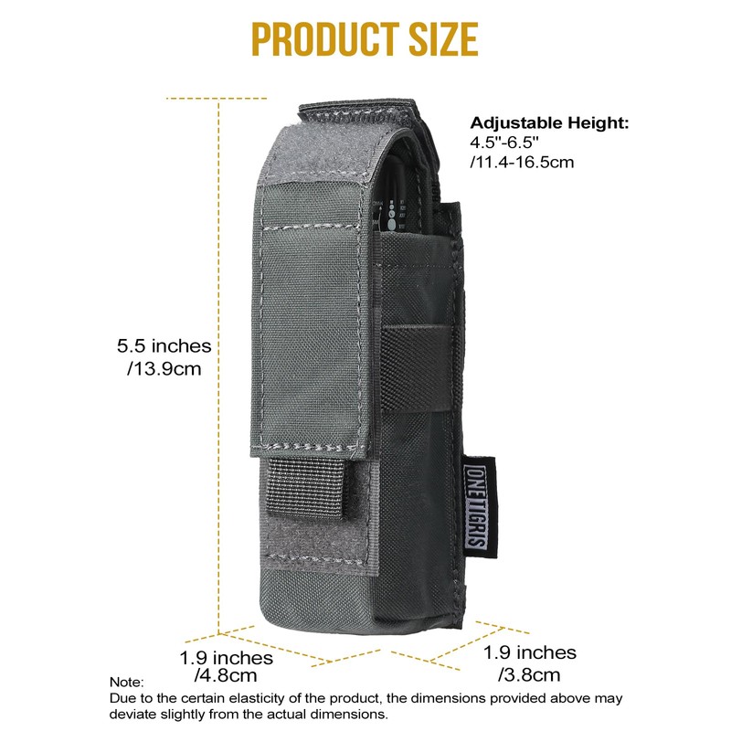 OneTigris Flashlight Holster Flashlight Holder Molle Flashlight Holster Tactical Flashlight