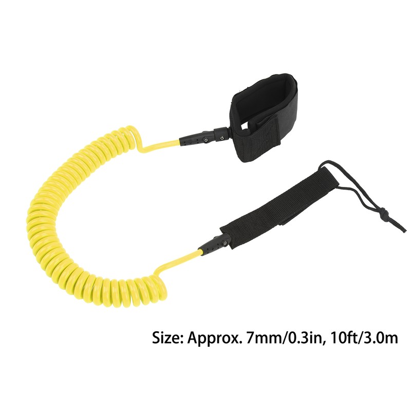 Surfing Foot Rope 7mm 10ft Coiled Spring High Elastic Adjustable
