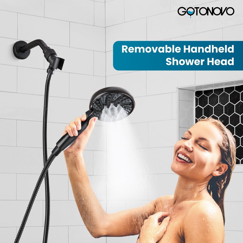 gotonovo Bathroom Shower Head Kit High Pressure Combo System Shower