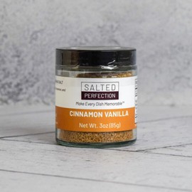 Cinnamon Vanilla Flavored Gourmet Finishing Salt - Fine Salt Flakes – Natural Flavored Sea Salt - 2.5 Ounces