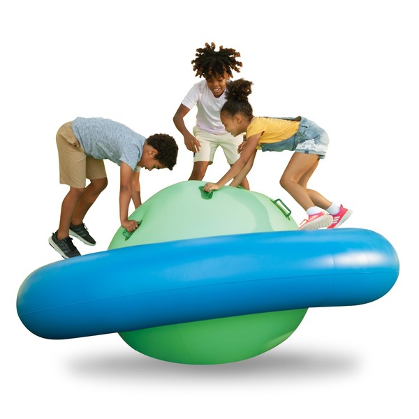 Hearthsong 8-Foot Inflatable Dome Rocking Bouncer, 88”L x 88”W x 43.75”H, 6 Handles, PVC, Ages 5 and Up