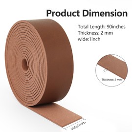 ABIDISO Faux Leather Strap 1 Inch Wide 90 Inches Long Leather Strip, Soft Leather for DIY Craft Projects, Leather Belt Strips, Hobby Workshop - Dark Brown